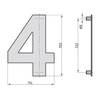stainless steel house number 4