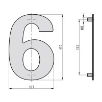 stainless steel house number 6
