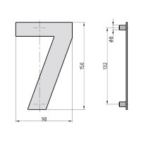 stainless steel house number 7