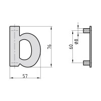 stainless steel house number b