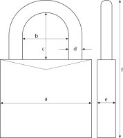 ABUS padlock 86TI/45 for half cylinders