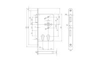 BKS mortise lock for fire protections 2327 DIN left