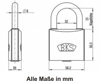 BKS Janus Series 46 padlock brass for existing locking