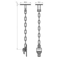 grating locking device GS100 for basement shafts, with chain