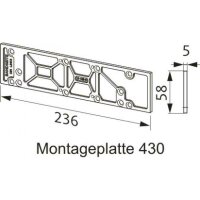 Montageplatte 430 G-U BKS, weiss