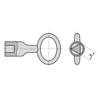 Dornschlüssel für Dreikant innenliegend 8mm