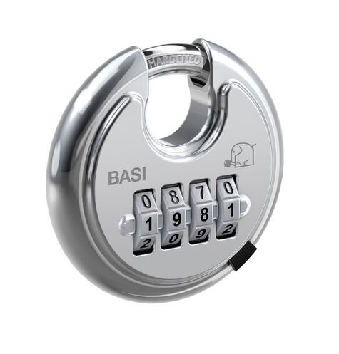 BASI round shackle combination padlock RVS 610Z, 70mm