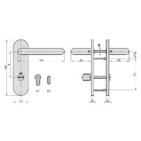 BASI ZB 3800 Edelstahl WC-Drückergarnitur DIN-rechts