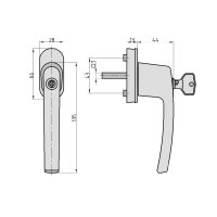 BASI Fenstergriff FG 504 Alu weiss gleichschließend