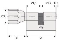 Lock cylinder ABUS EC660 knob cylinder - special size