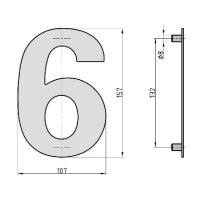Steel house number in anthracite No.6/9