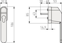 ABUS window handle for profile half cylinder FG500 HZ white