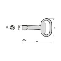 Dreikant-Dornschlüssel 308KA für Müllcontainer