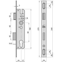 Einsteck-Rohrrahmenschloss ES 958L, Dorn 25mm