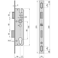 Einsteck-Rohrrahmenschloss ES 958L, Dorn 30mm